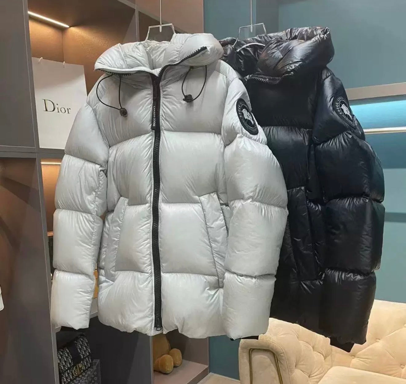 CANADA GOOSE COAT BLACK LOGO