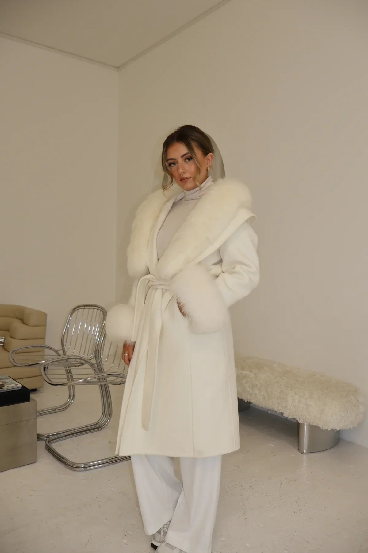 LUNEA LUXE LONG COAT WHITE