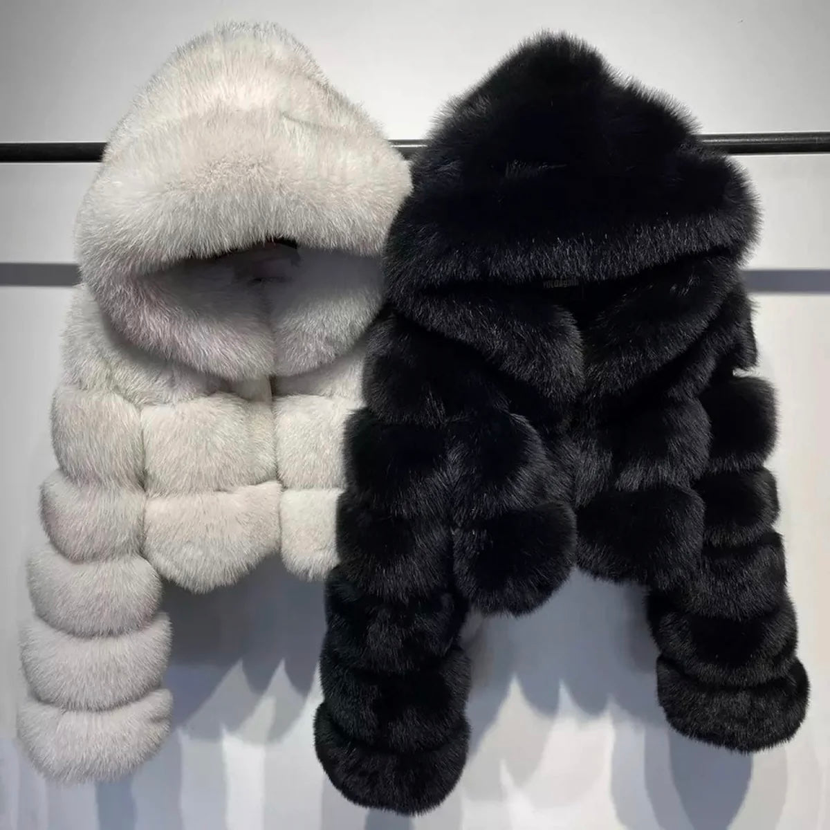 CROPPED MINI HOODED COAT