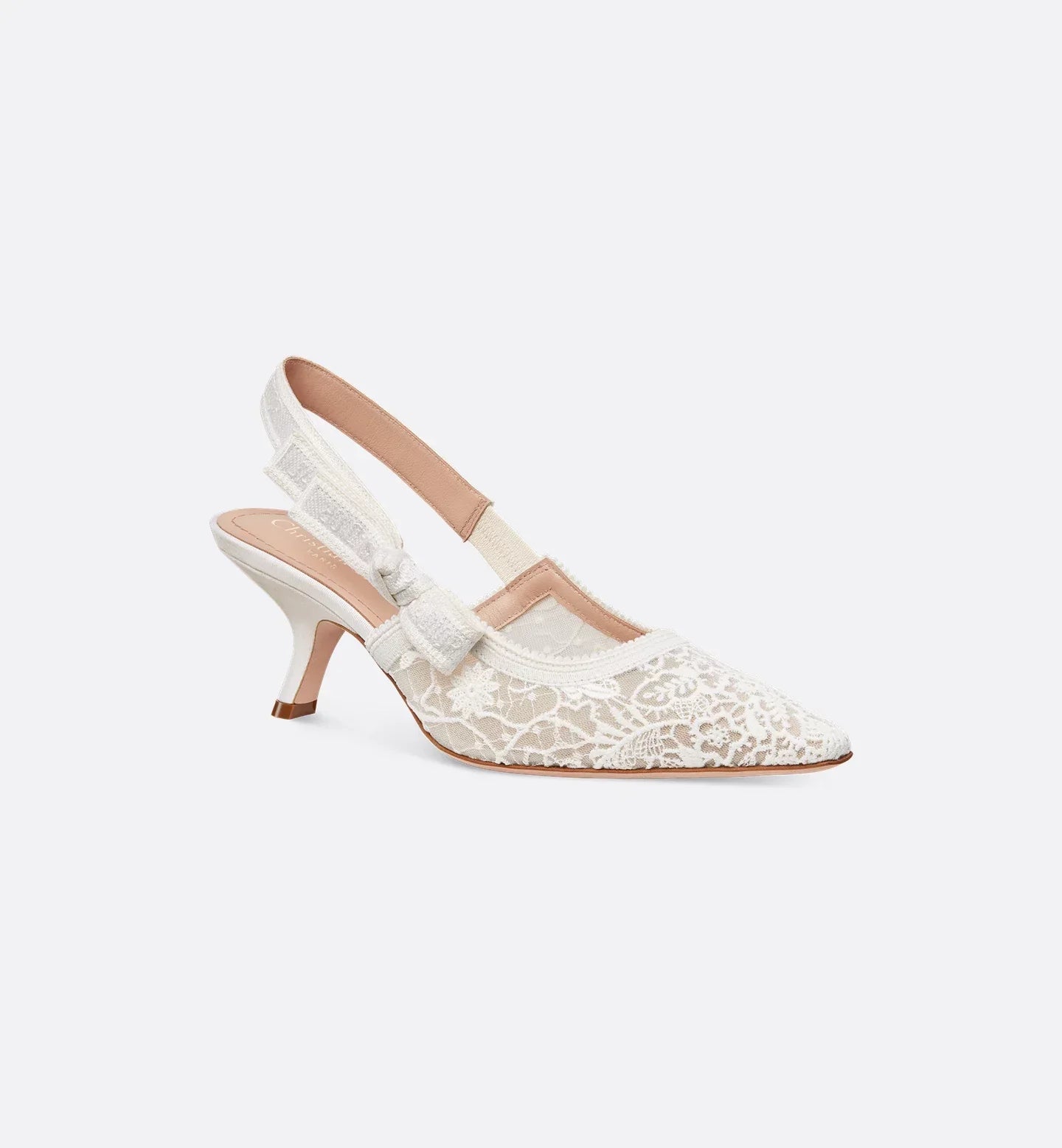 J’ADIOR-SLINGBACK PUMP LOW WHITE LACE