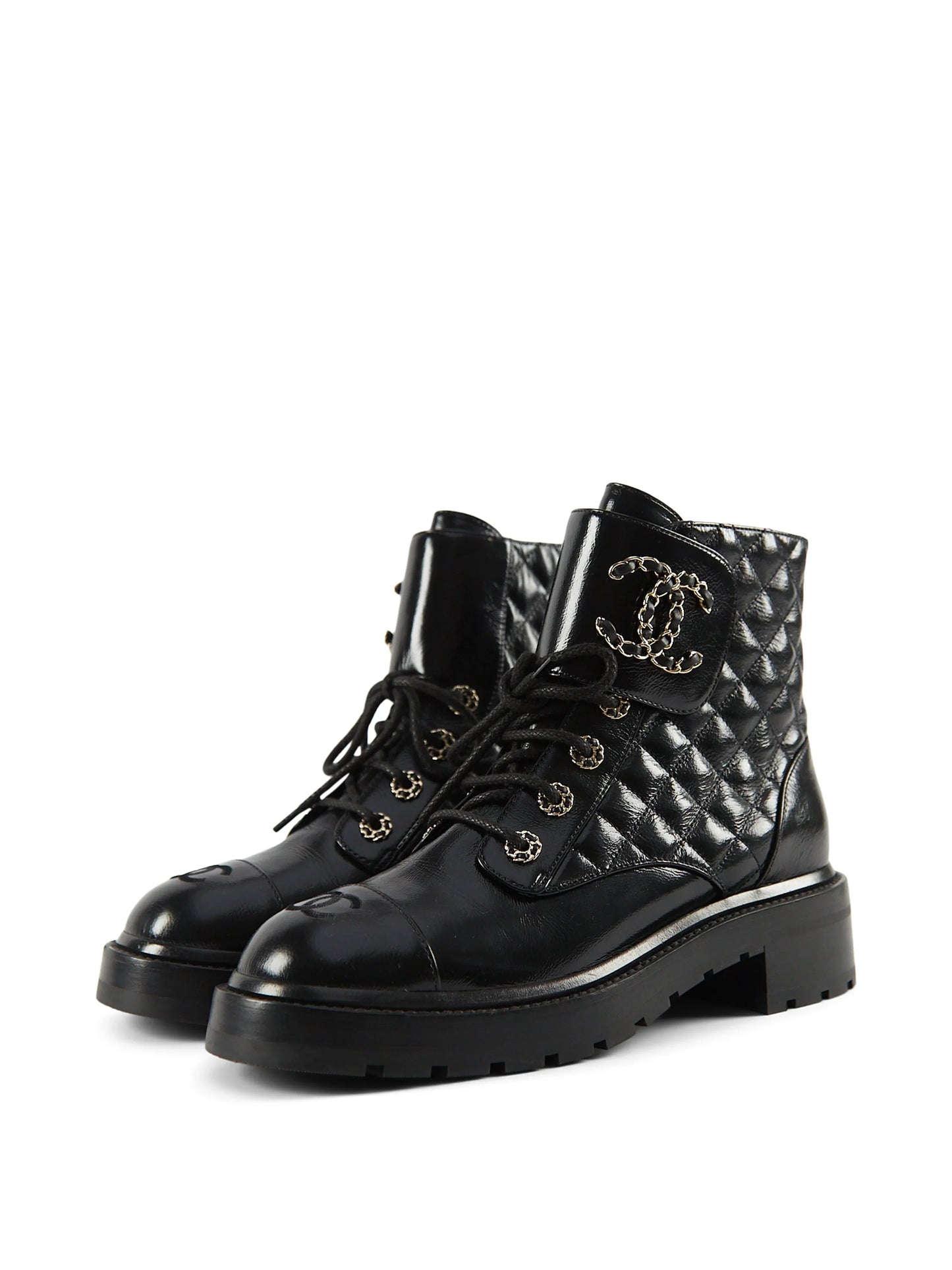 CC INTERLOCKING COMBAT BOOTS BLACK
