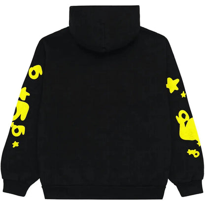 "Sp5der-Hoodie" Black and Yellow