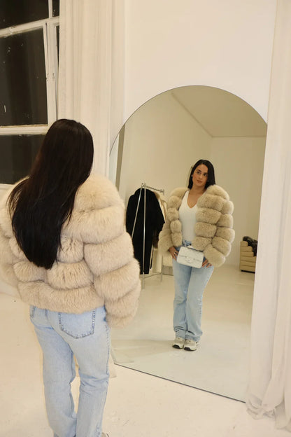 BUBBLE CROPPED BEIGE IVORY