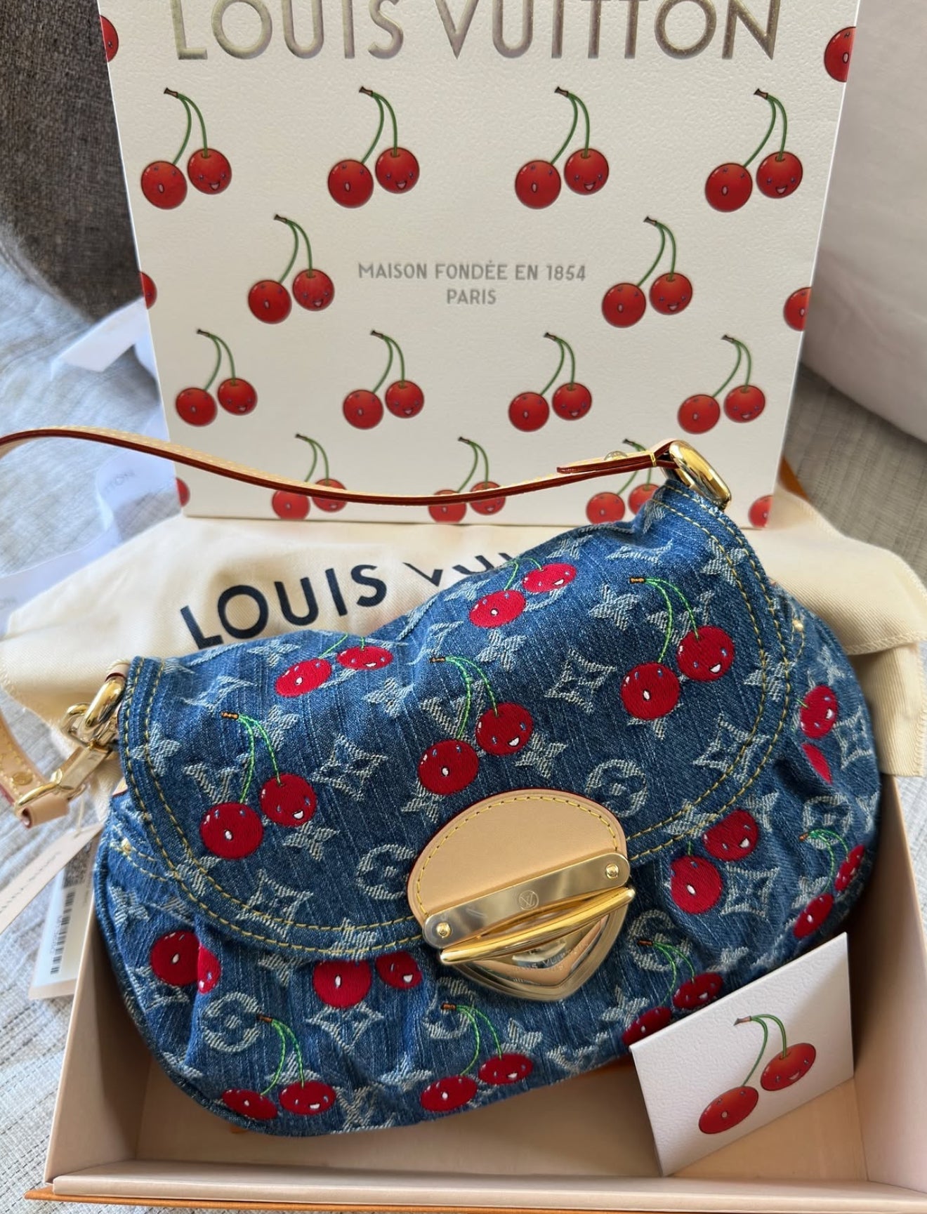 LV Cherry denim bag