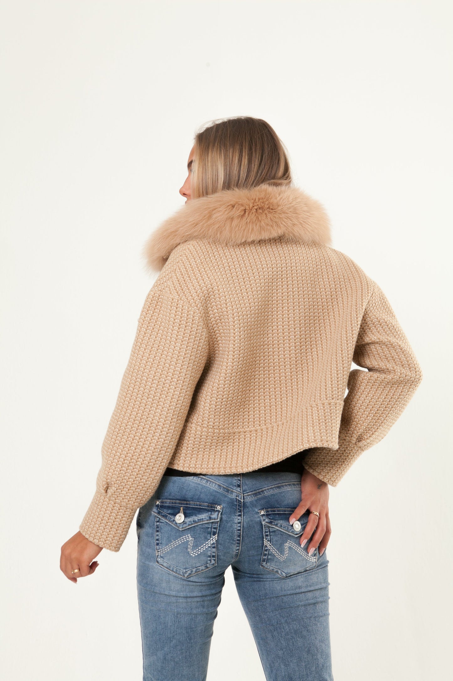 Button Up Wool Jacket - Beige