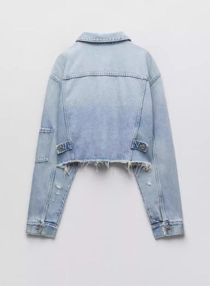 Virale Cropped Jeans Jacke