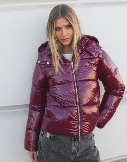 Shiné Bordeaux Puffer Jacke